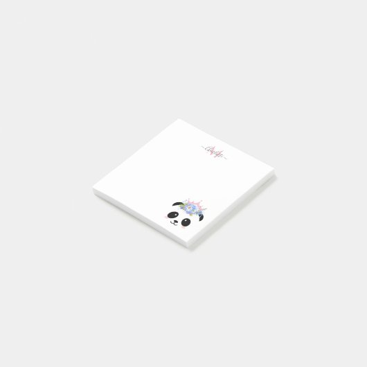 Cute panda beer princess gepersonaliseerd monogram post-it® notes (Schuin)