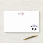 Cute panda beer princess gepersonaliseerd monogram post-it® notes (Op bureau)
