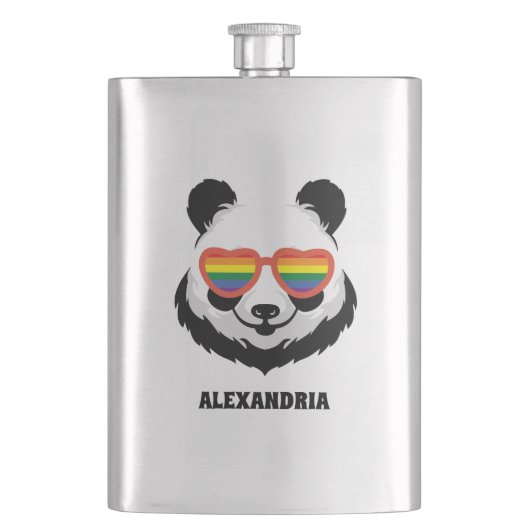 Cute Panda Beer | Regenboog | LGBTQ-fles Flacon (Voorkant)
