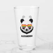 Cute Panda Beer | Regenboog | LGBTQ Glas (Achterkant)