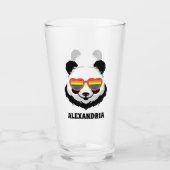 Cute Panda Beer | Regenboog | LGBTQ Glas (Voorkant)