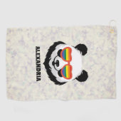 Cute Panda Beer | Regenboog | LGBTQ Golfhanddoek (Horizontaal)