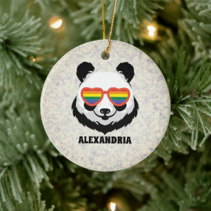 Cute Panda Beer   Regenboog   LGBTQ Keramisch Ornament