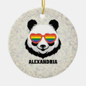 Cute Panda Beer | Regenboog | LGBTQ Keramisch Ornament (Voorkant)