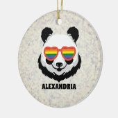 Cute Panda Beer | Regenboog | LGBTQ Keramisch Ornament (Links)
