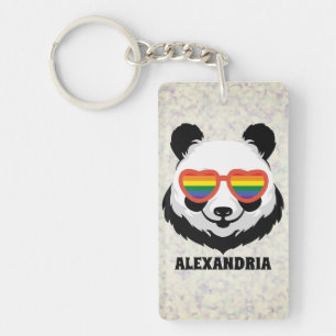 Cute Panda Beer Regenboog LGBTQ Sleutelhanger