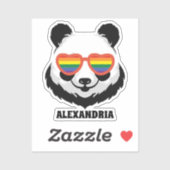 Cute Panda Beer | Regenboog | LGBTQ Sticker (Vel)