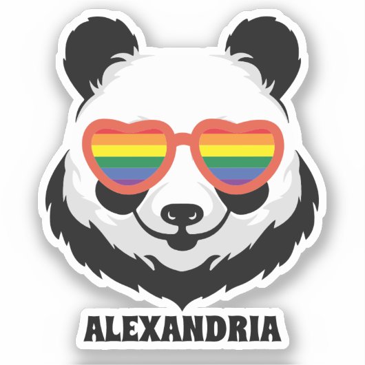 Cute Panda Beer | Regenboog | LGBTQ Sticker (Voorkant)