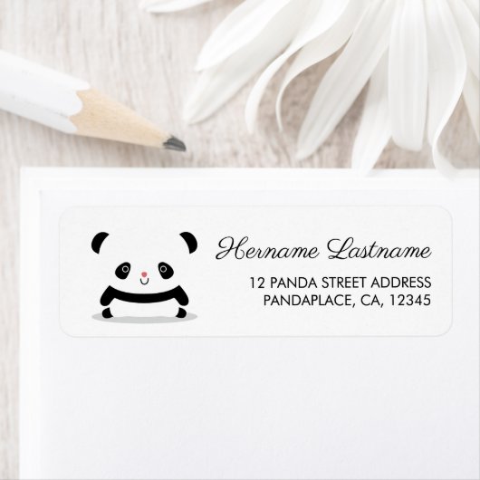 Cute Panda Beer Return Address Labels (Insitu)