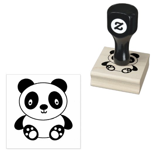 Cute Panda Beer Rubberstempel (Gestempeld)