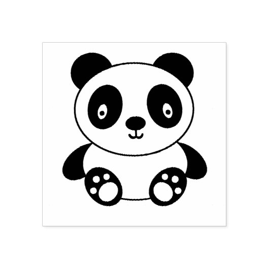 Cute Panda Beer Rubberstempel (Afrduk)