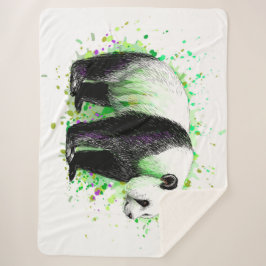 Cute Panda Beer Sherpa Deken