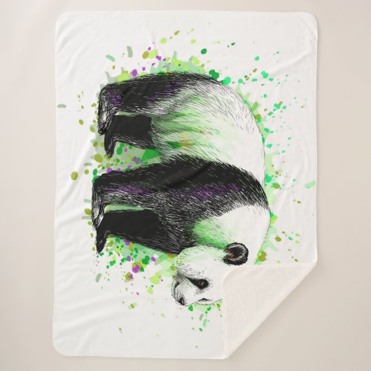 Cute Panda Beer Sherpa Deken (Voorkant)