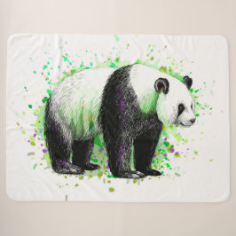 Cute Panda Beer Sherpa Deken