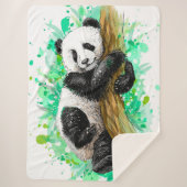 Cute Panda Beer Sherpa Deken (Voorkant)