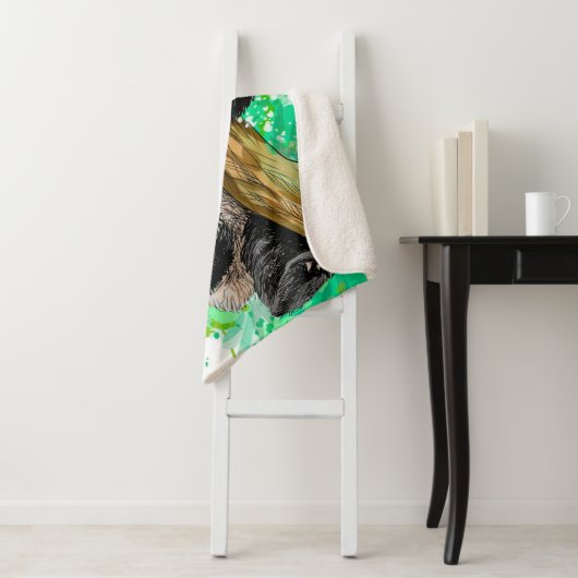 Cute Panda Beer Sherpa Deken (In situ)