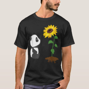 Cute Panda Beer Sunflower Summer Sunshine Panda Lo T-shirt