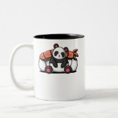 Cute Panda Beer Sushi Lover Tweekleurige Koffiemok (Links)
