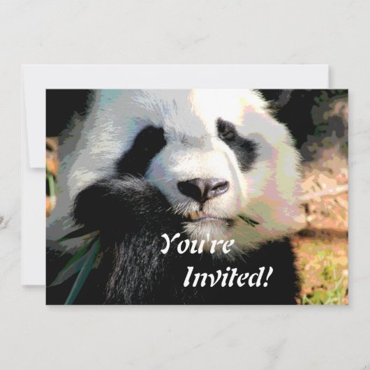 Cute Panda Beer Uitnodiging (Voorkant)