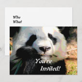 Cute Panda Beer Uitnodiging (Voorkant / Achterkant)