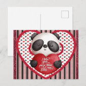 Cute Panda Beer Valentijnsdag Briefkaart (Voorkant / Achterkant)