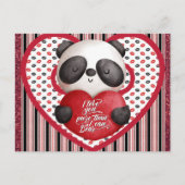 Cute Panda Beer Valentijnsdag Briefkaart (Voorkant)