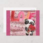 Cute Panda Beer Valentijnsdag Love Briefkaart (Voorkant / Achterkant)