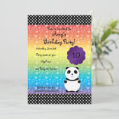 Cute panda beer verjaardaguitnodiging kaart (Staand voorkant)