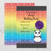 Cute panda beer verjaardaguitnodiging kaart (Voorkant / Achterkant)