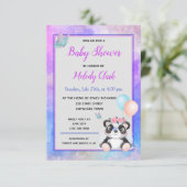Cute Panda Beer Waterverf Baby shower Uitnodiging (Staand voorkant)