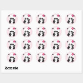 Cute Panda Beer Waving Ronde Sticker (Vel)