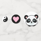 Cute Panda Beer & Yin Yang Zwart & Wit Confetti (Achterkanten)
