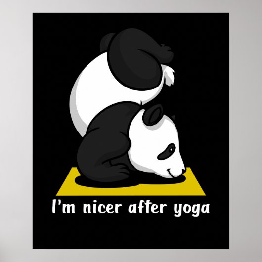 Cute Panda Beer Zen Yoga Workout Poster (Voorkant)