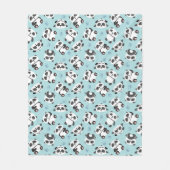 Cute panda beerpoot cyan achtergrond fleece deken (Voorkant)