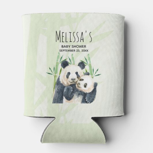 Cute Panda Beren Cuddling Waterverf Baby shower Blikjeskoeler (Achterkant)