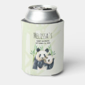 Cute Panda Beren Cuddling Waterverf Baby shower Blikjeskoeler (Blikje Achterkant)
