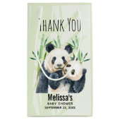 Cute Panda Beren Cuddling Waterverf Baby shower Klein Cadeauzakje (Achterkant)