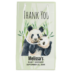 Cute Panda Beren Cuddling Waterverf Baby shower Klein Cadeauzakje