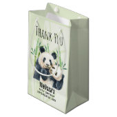 Cute Panda Beren Cuddling Waterverf Baby shower Klein Cadeauzakje (Voorkant Gekanteld)