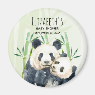 Cute Panda Beren Cuddling Waterverf Baby shower Magneet