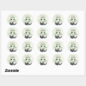Cute Panda Beren Cuddling Waterverf Baby shower Ronde Sticker (Vel)