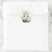 Cute Panda Beren Cuddling Waterverf Baby shower Ronde Sticker (Tas)