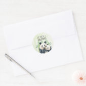 Cute Panda Beren Cuddling Waterverf Baby shower Ronde Sticker (Envelop)