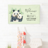 Cute Panda Beren Cuddling Waterverf Baby shower Spandoek (Insitu)