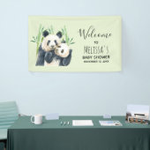 Cute Panda Beren Cuddling Waterverf Baby shower Spandoek (Beurs)