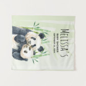 Cute Panda Beren Cuddling Waterverf Baby shower Wandkleed (Voorkant (horizontaal))