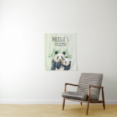 Cute Panda Beren Cuddling Waterverf Baby shower Wandkleed (In situ)