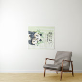 Cute Panda Beren Cuddling Waterverf Baby shower Wandkleed (In Situ (horizontaal))