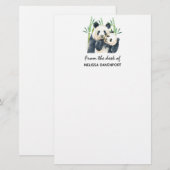 Cute Panda Beren Cuddling Waterverf Briefpapier (Voorkant / Achterkant)
