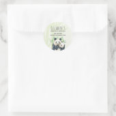 Cute Panda Beren Cuddling Waterverf Business Ronde Sticker (Tas)